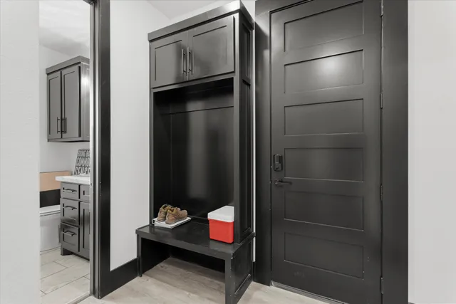 a room with storage and utility