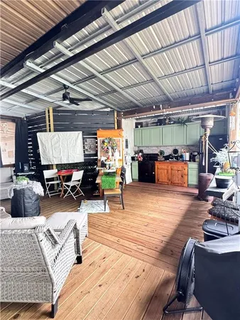 a building view with a outdoor space