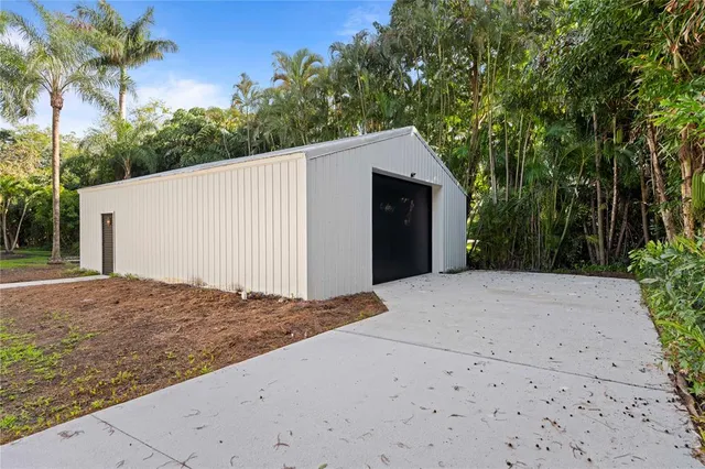 a view of backyard of house