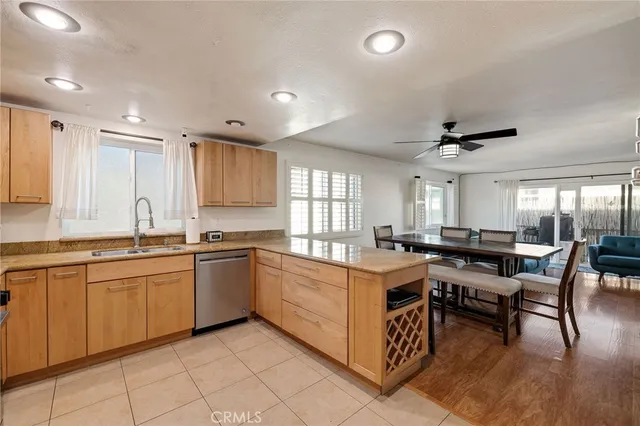 a kitchen with lots of counter top space