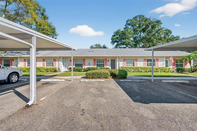 a view of a house with a patio