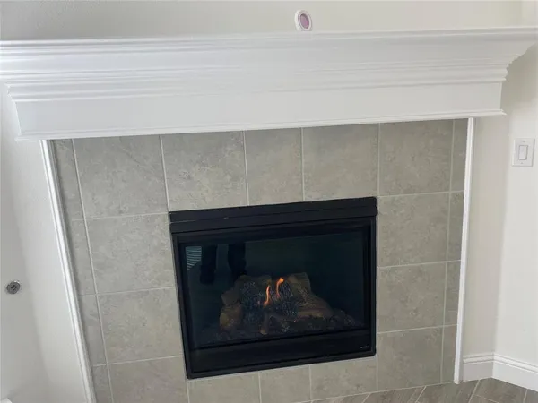 a close view of a fireplace