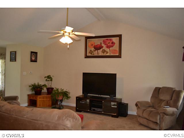 1541 Johns Road Carson, VA 23830 - Photo 2 of 24 a living room with furniture a flat screen tv and a fireplace
