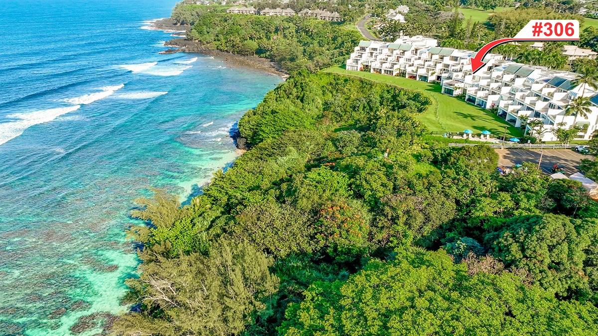 Puu Poa #306 is the absolute zenith of tropical relaxation with Pacific Ocean views in Princeville, the heart of Kauai's verdant North Shore. This is a fully appointed, 2-bedroom, 2-bathroom, 2,000 Square Foot living area ocean bluff villa.