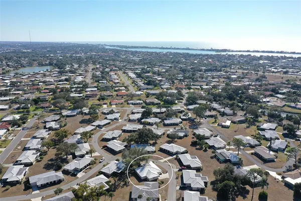 an aerial view of multiple house