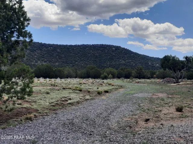 a view of side of snow with a yard