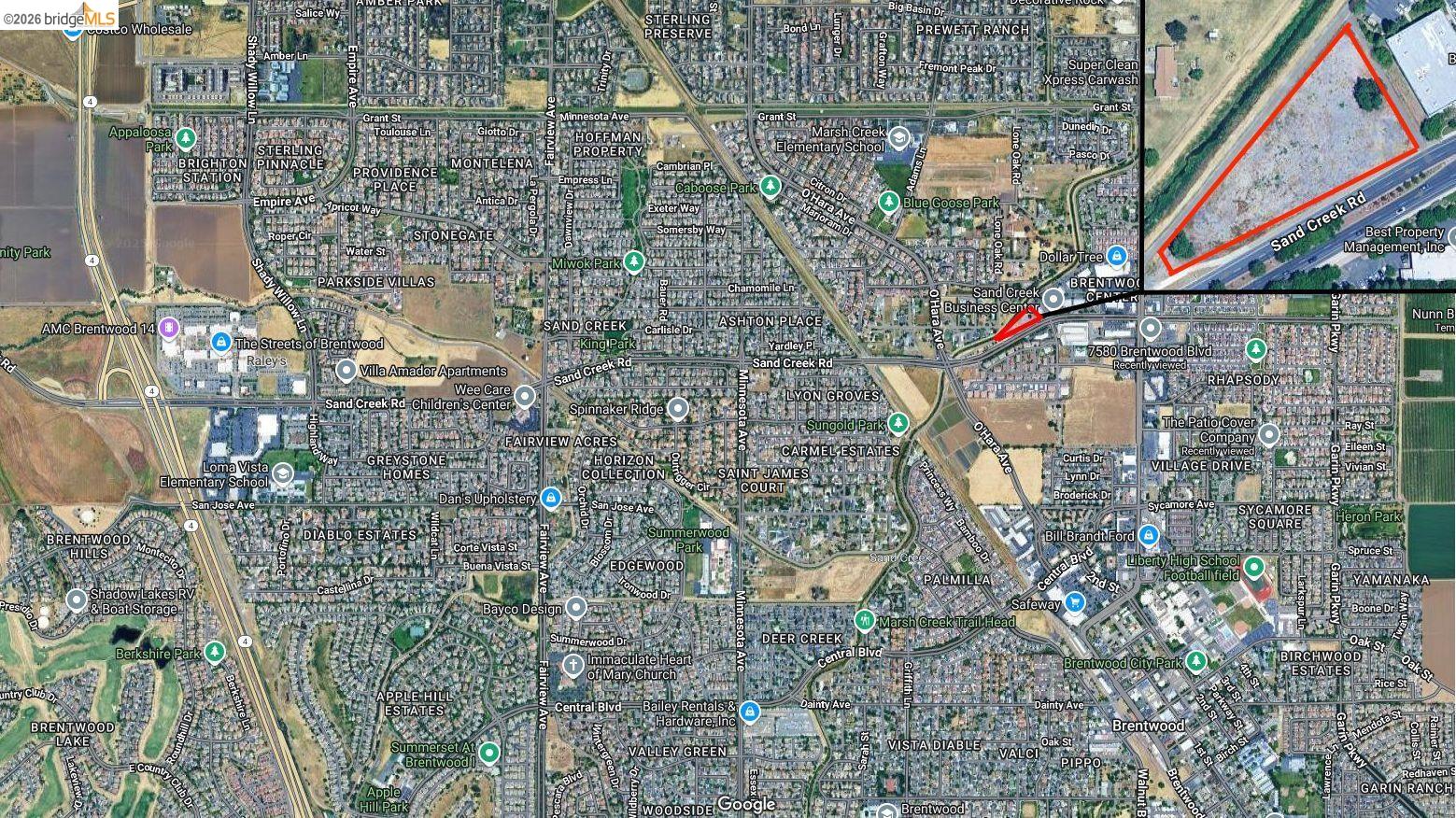Sand Creek Road Brentwood, CA 94513 - Photo 3 of 10 Aerial map of property and surrounding area
