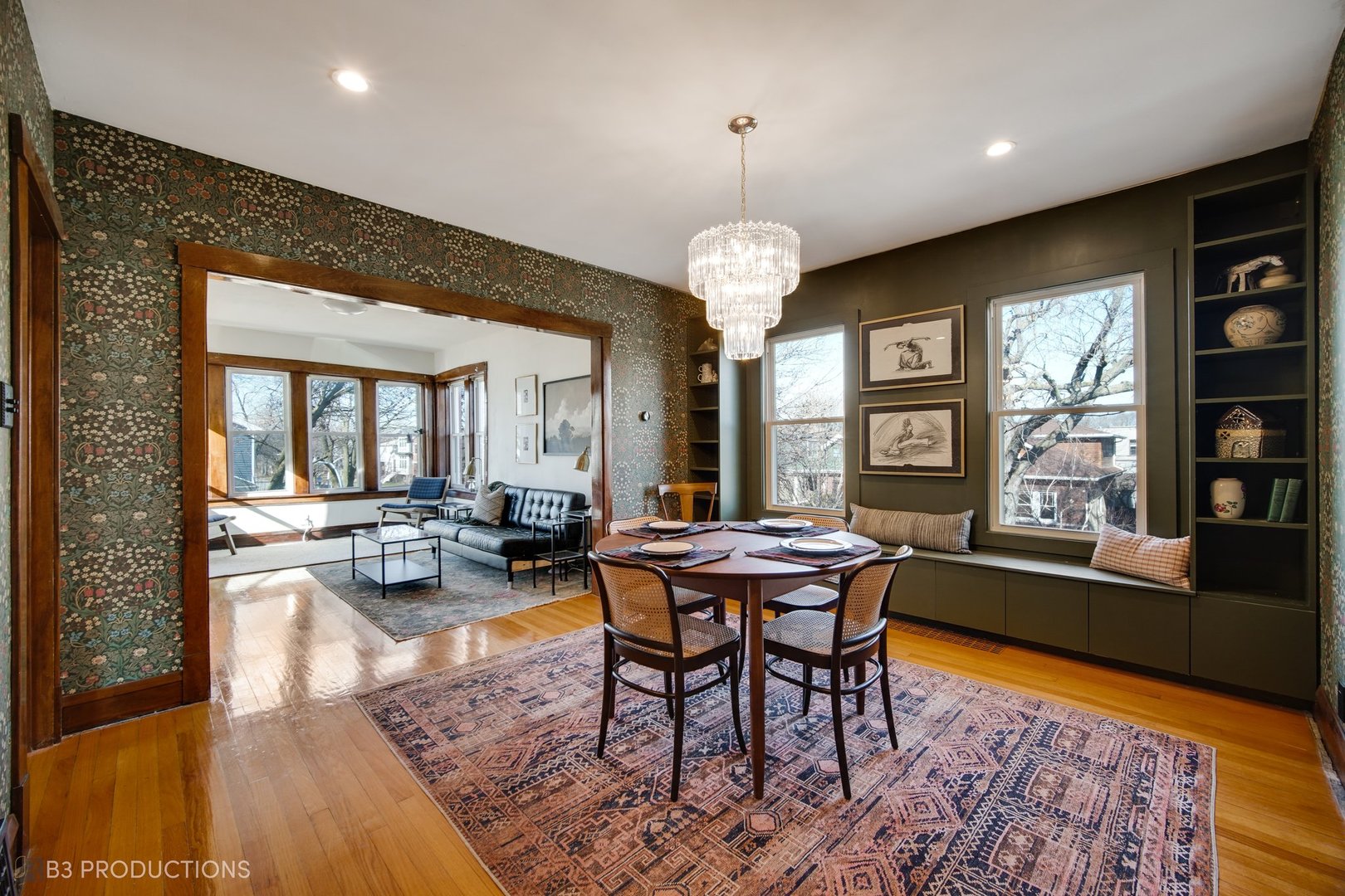 4159 North Maplewood Avenue Chicago, IL 60618 - Photo 11 of 31 a view of a dining room with furniture window and wooden floor