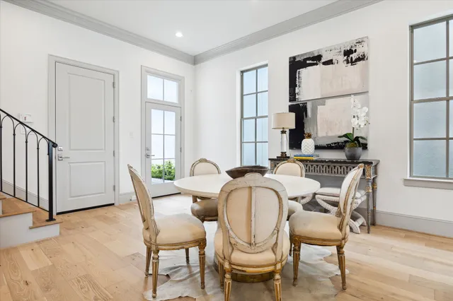 an empty room with a window and closet