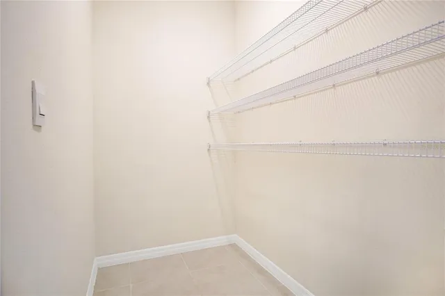 a view of small space with racks on the wall