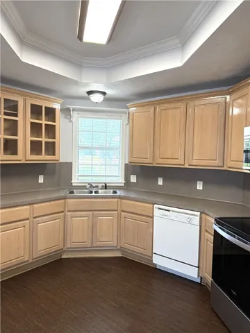 a storage room with a wooden floor