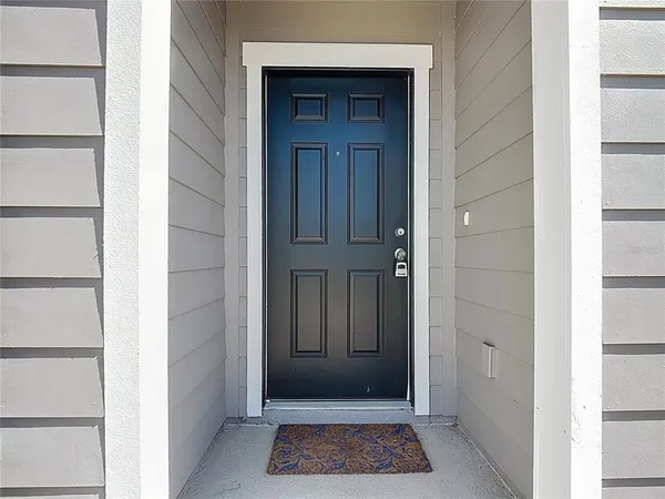 a view of wooden door