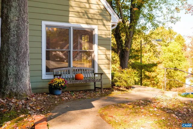 a view of backyard with green space