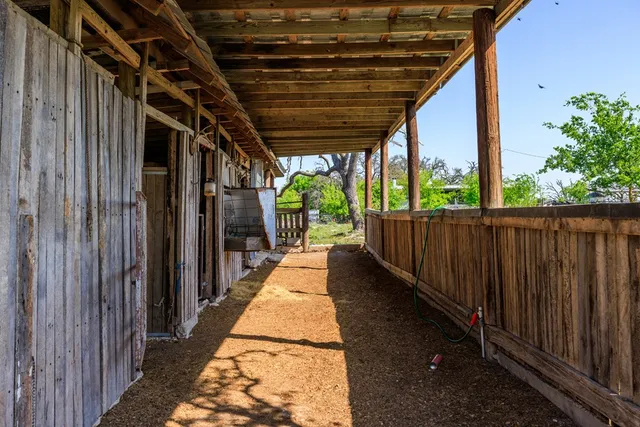 a view of a wooden door