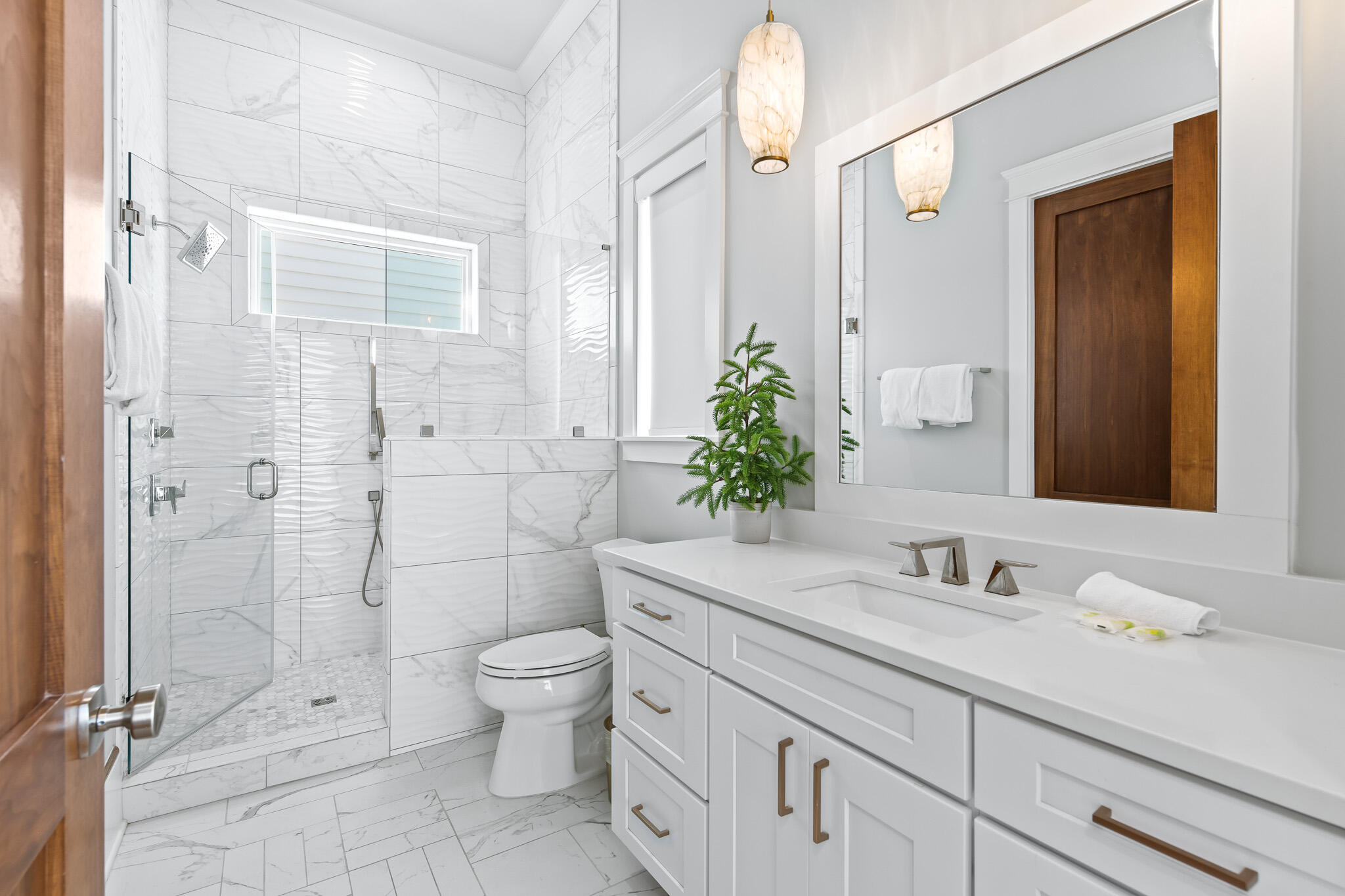 17 Palm Ct Lane Inlet Beach, FL 32461 - Photo 10 of 31 a bathroom with a granite countertop sink a toilet and shower