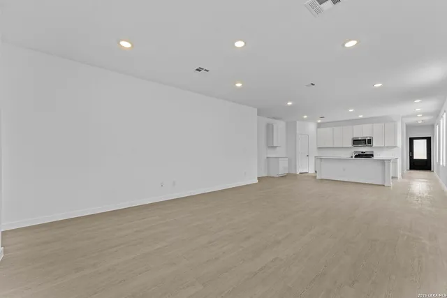 a view of kitchen and window