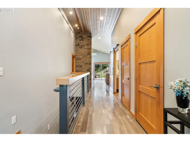 a view of entryway with wooden floor