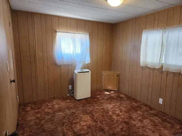 a view of a room with painted walls