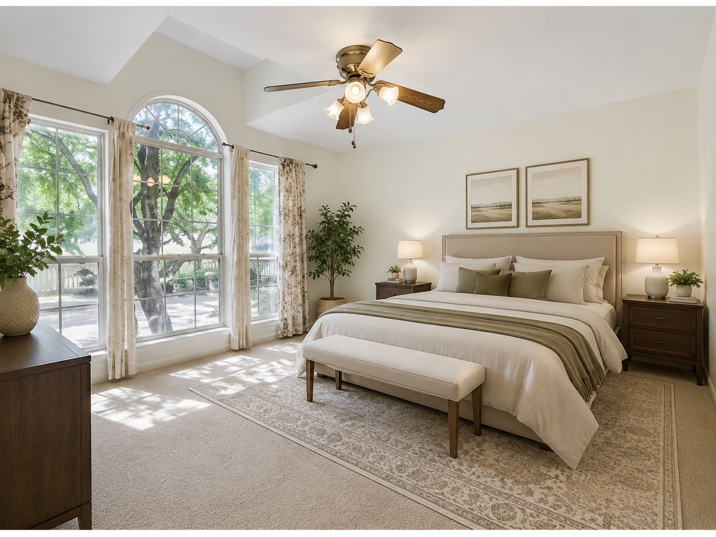 206 Gann Street Georgetown, TX 78626 - Photo 13 of 19 a spacious bedroom with a bed and a chandelier