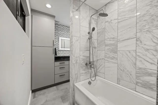 a outdoor space with patio furniture and potted plants