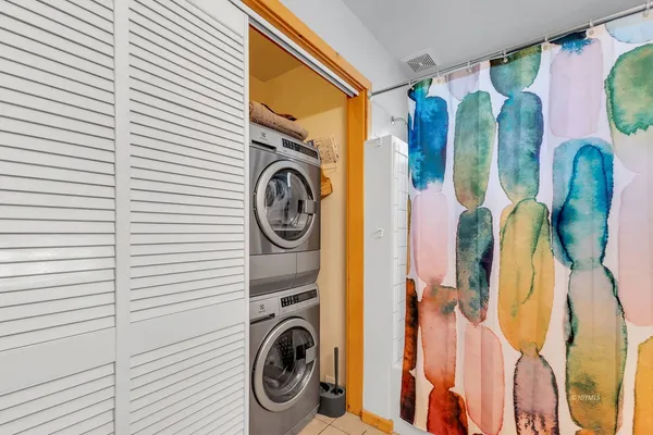 a view of a bathroom from a balcony