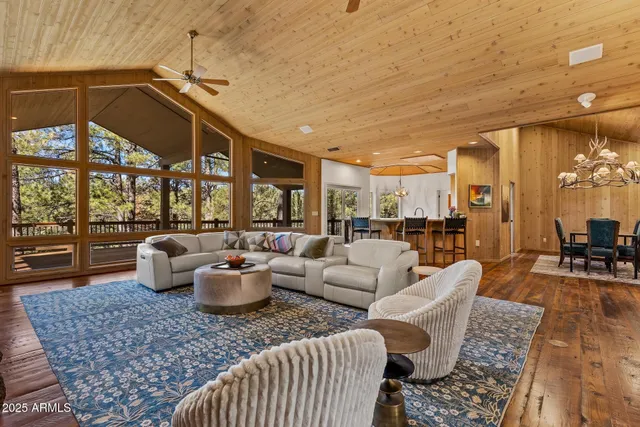 a living room with furniture