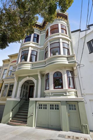 a front view of a multi story building