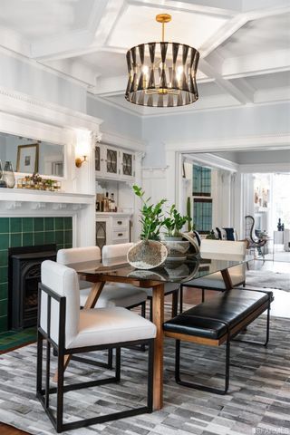 a bedroom with a bed and a lamp