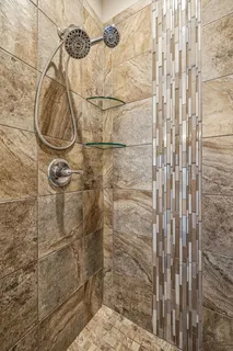 a view of a room with racks on the wall