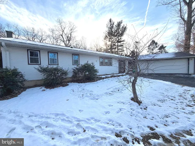 a backyard of a house with plants and trees