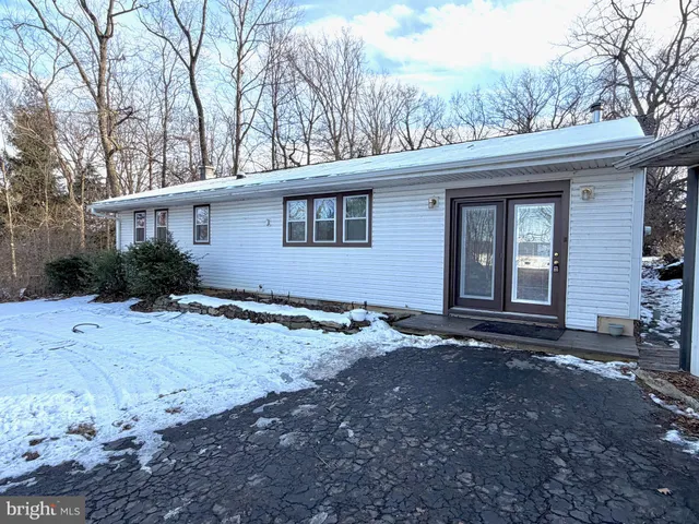 a backyard of a house with plants and trees