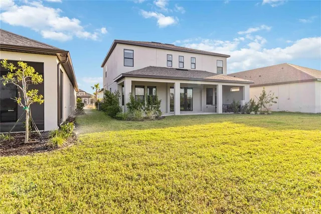 an aerial view of a house