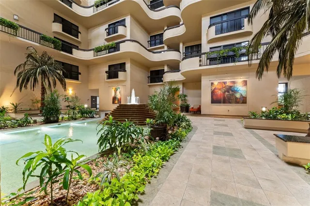 a building view with a outdoor space