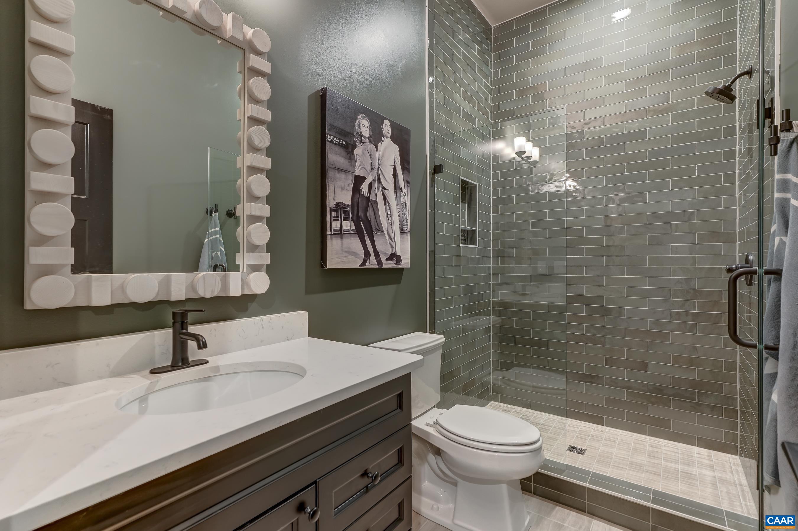 3327 Rowcross Street Crozet, VA 22932 - Photo 48 of 63 Basement features a full bathroom with frameless glass shower.