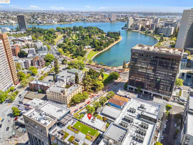 a view of a city with tall buildings