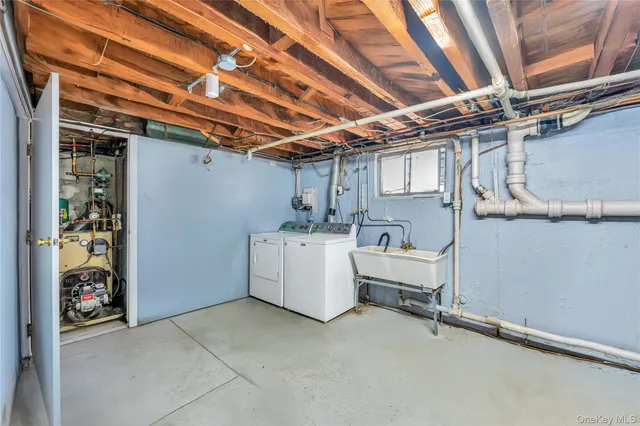 a view of a storage & utility room with racks