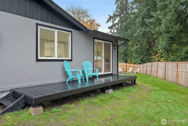 a house view with a garden space