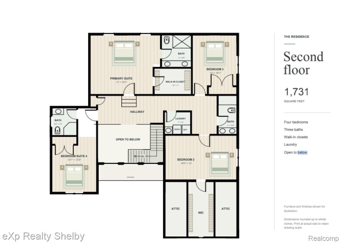 2860 South Telegraph Road Bloomfield Hills, MI 48302 - Photo 3 of 3 Layout of the second level of your new home