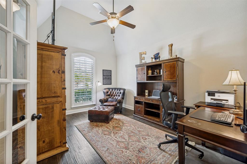 3036 Avondale The Colony, TX 75056 - Photo 5 of 40 This dedicated office is the perfect spot to work from home, with great natural light, tall ceilings, and plenty of space to stay comfortable and productive.