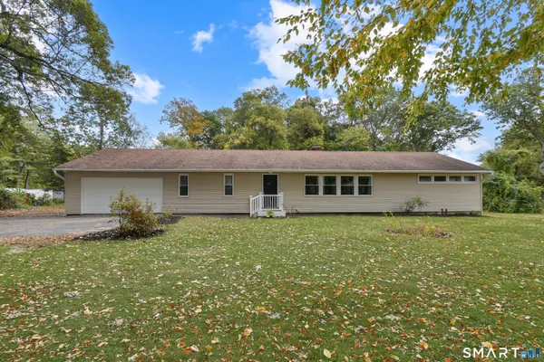 a view of house with yard