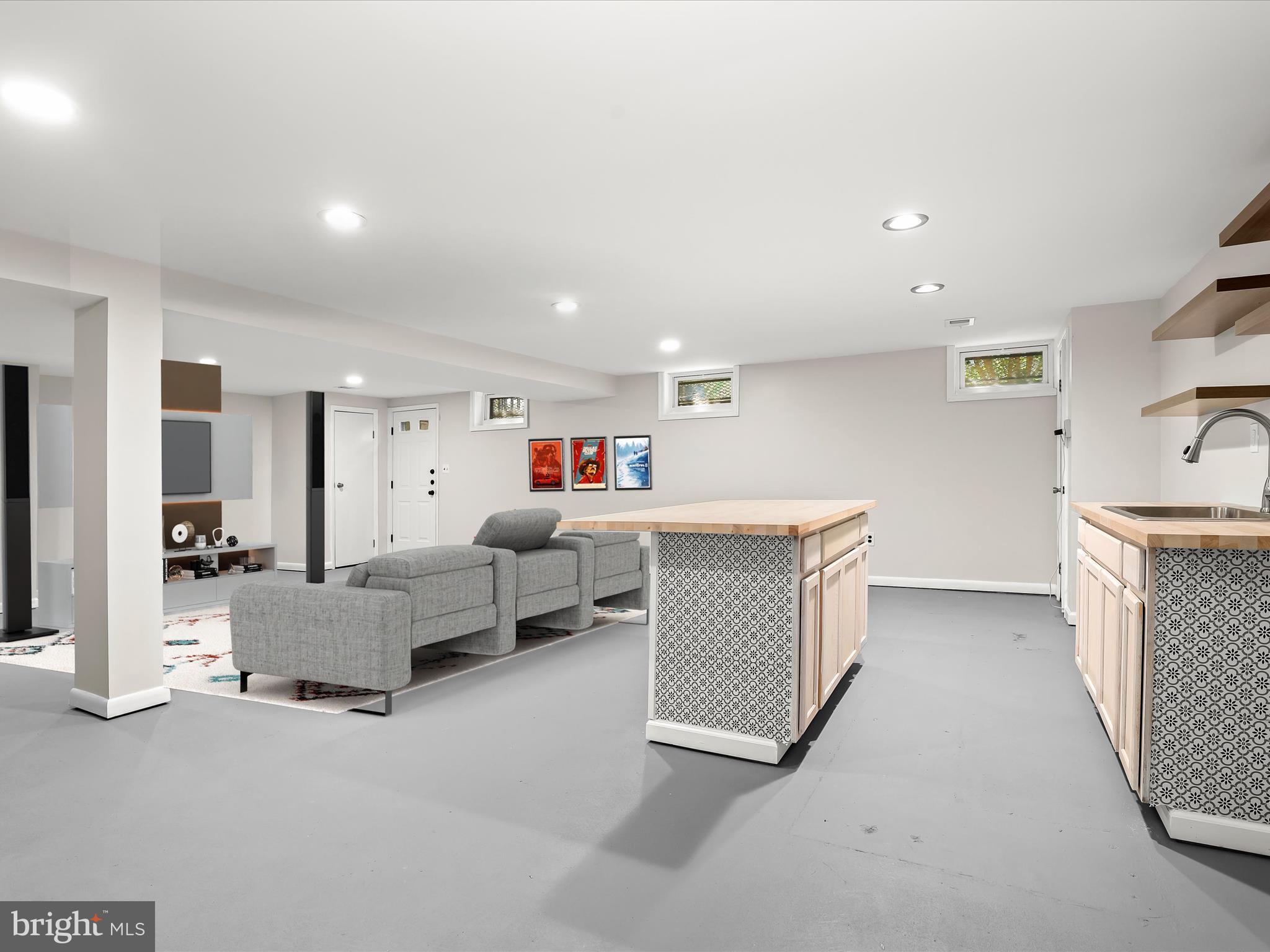 201 Suter Road Catonsville, MD 21228 - Photo 4 of 48 Recreation room w/ walkout stairs (VS)