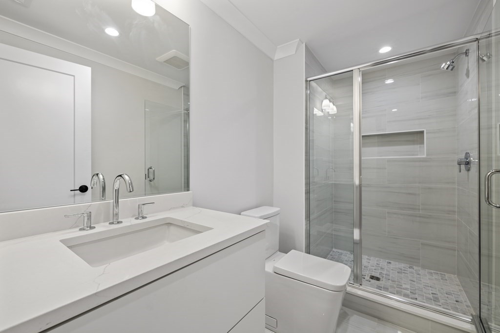547 Webster Street Needham, MA 02494 - Photo 34 of 39 a bathroom with a sink toilet and shower