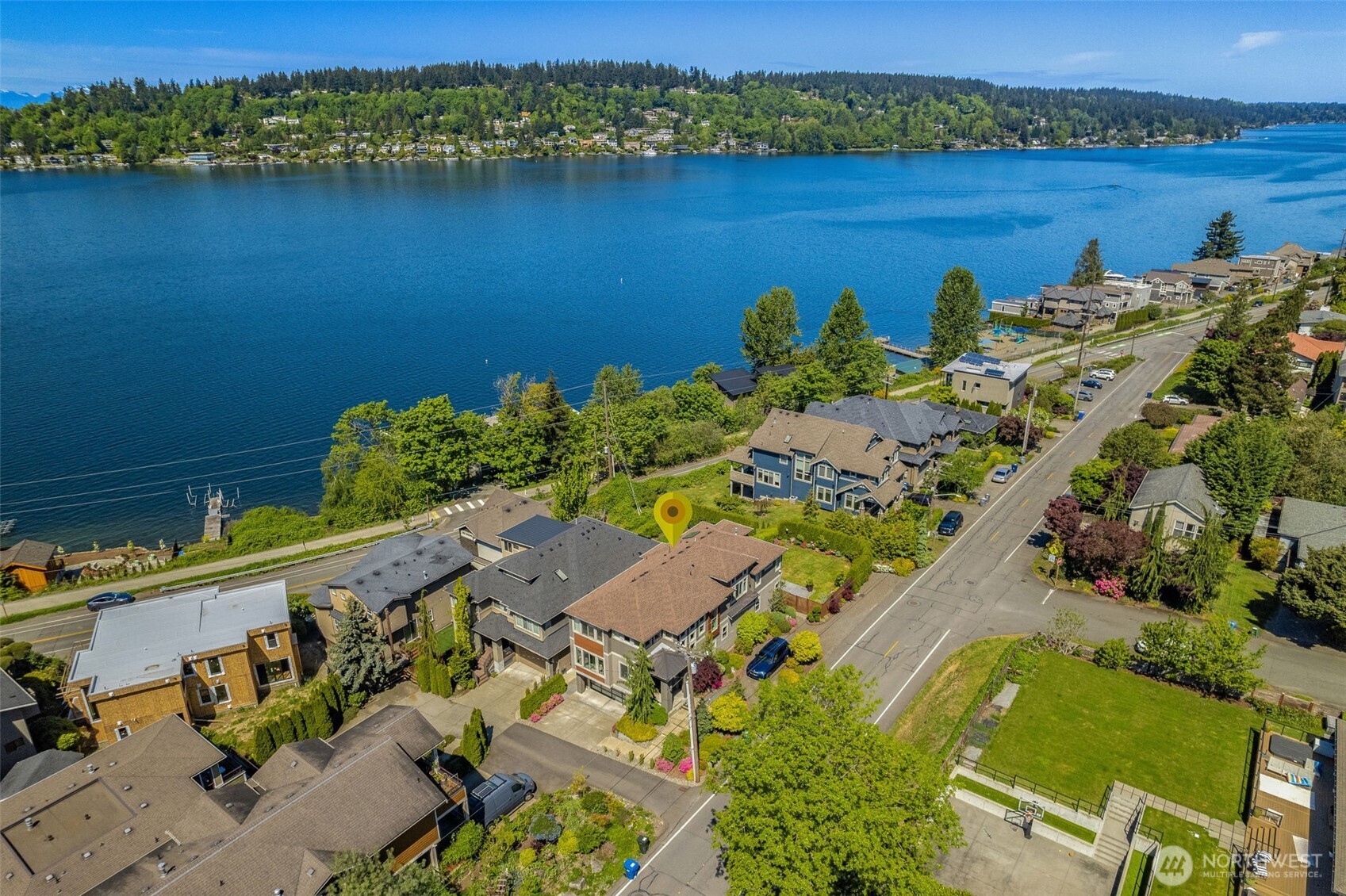 3319 Burnett Avenue North Renton, WA 98056 - Photo 5 of 40 an aerial view of a house with a lake view