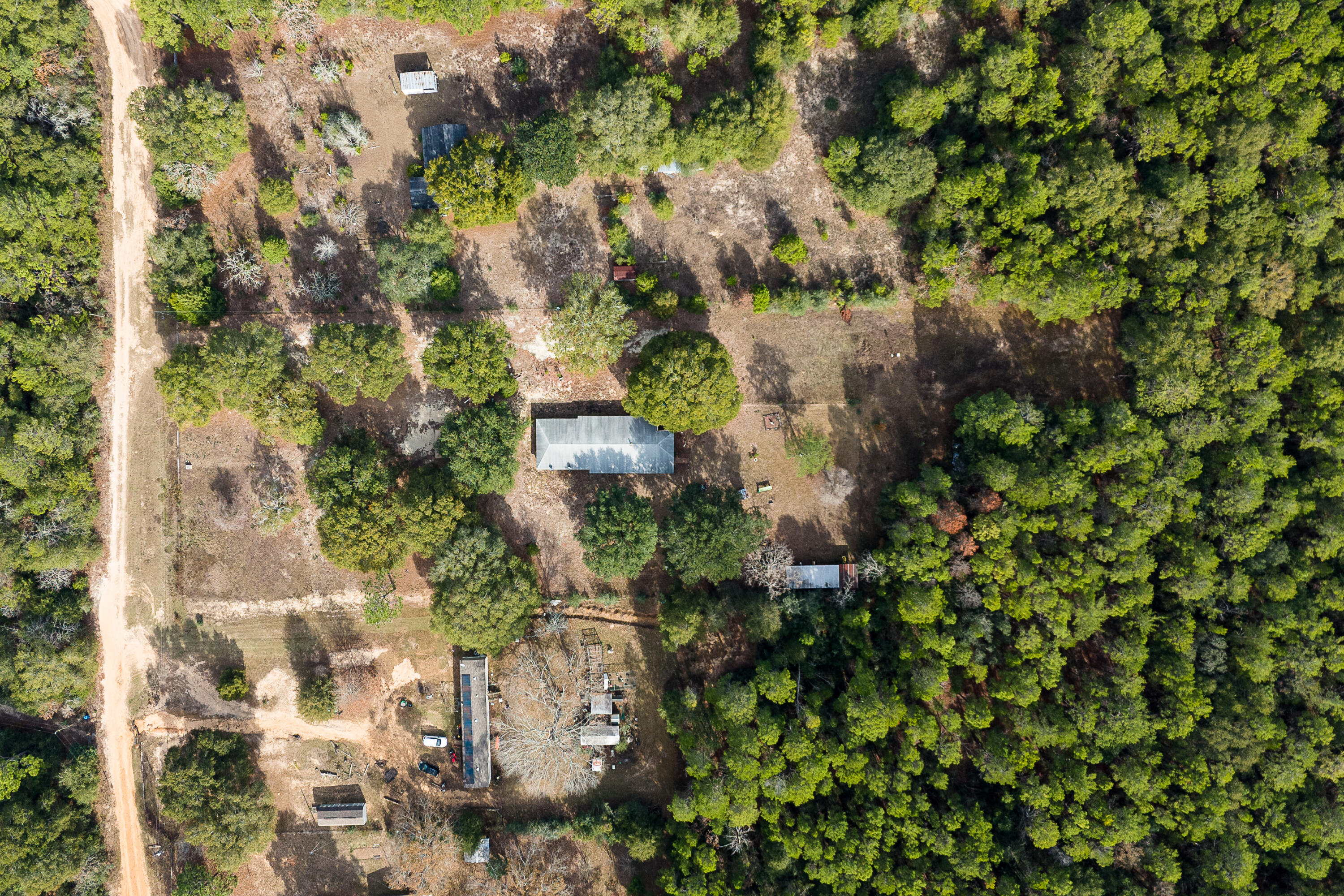 4360 Rebecca Road Crestview, FL 32539 - Photo 13 of 30 a backyard of a building with lots of trees