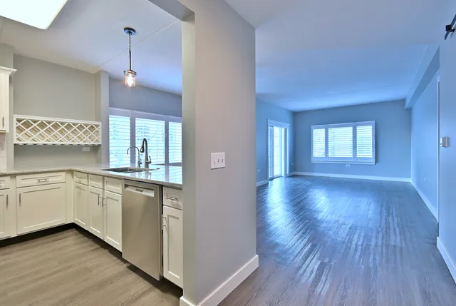 a view of a kitchen and a dishwasher cabinets