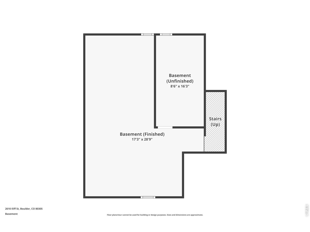 2610 Iliff Street Boulder, CO 80305 - Photo 50 of 50 Basement Floorplan