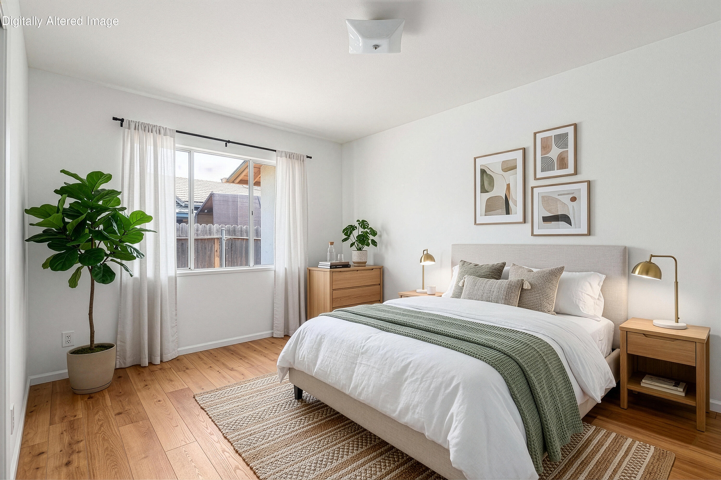 6242 Guava Avenue Goleta, CA 93117 - Photo 11 of 19 a bedroom with a bed and a potted plant
