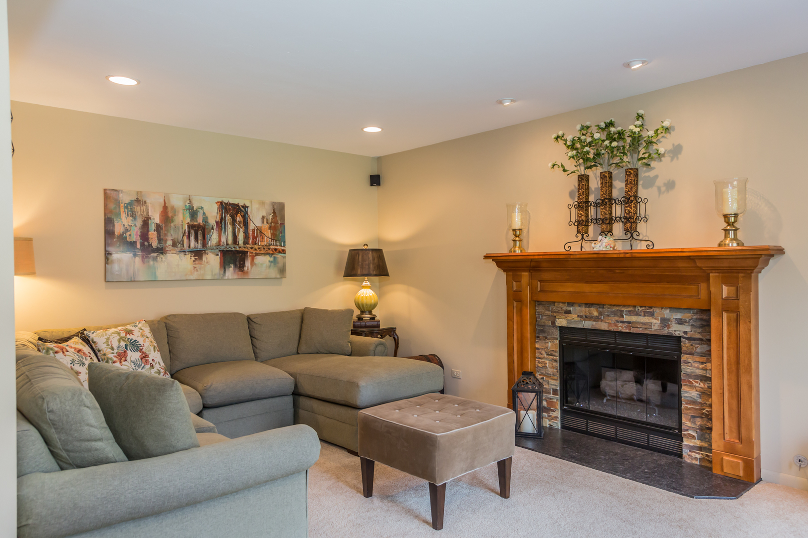 848 Kent Circle Bartlett, IL 60103 - Photo 6 of 23 a living room with furniture and a fireplace