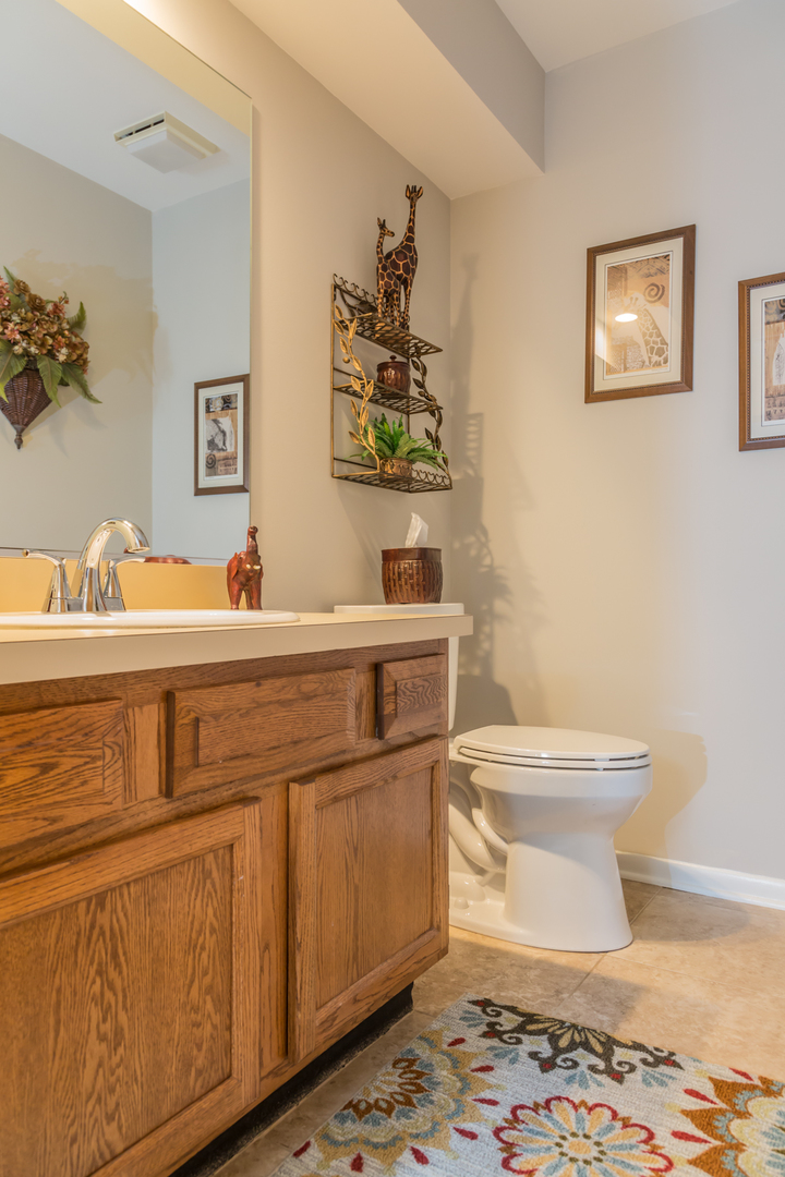 848 Kent Circle Bartlett, IL 60103 - Photo 10 of 23 a bathroom with a toilet a sink and mirror