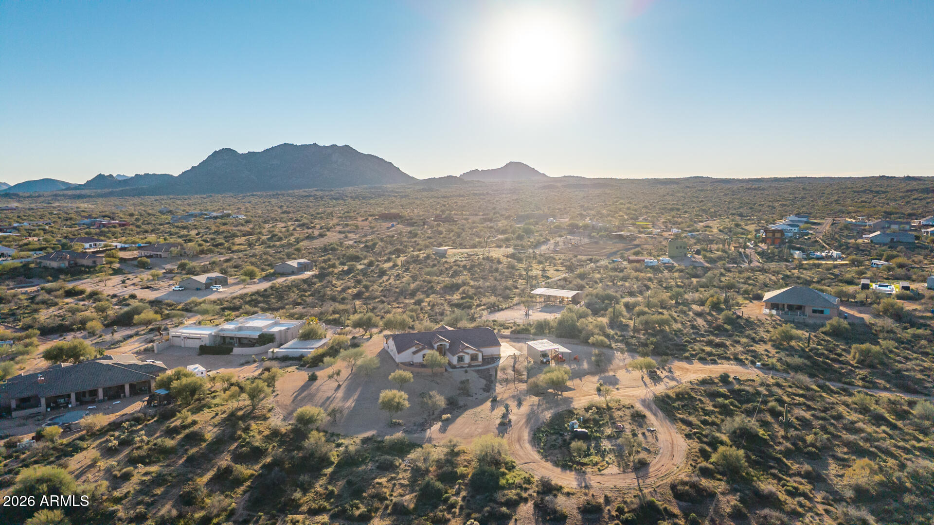 13849 East Hawknest Road Scottsdale, AZ 85262 - Photo 41 of 46 an aerial view of residential house and green space